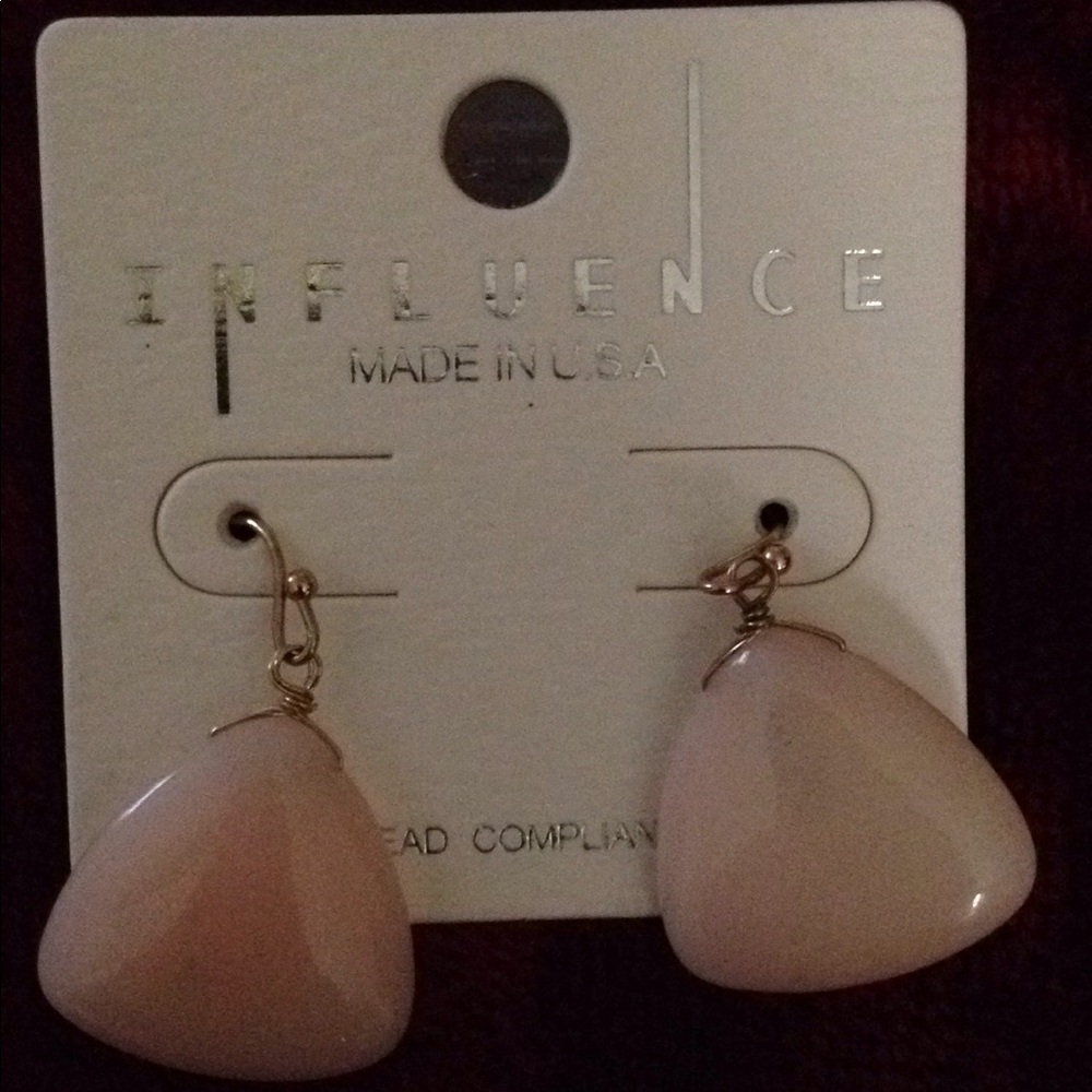 Influence pale pink earrings.